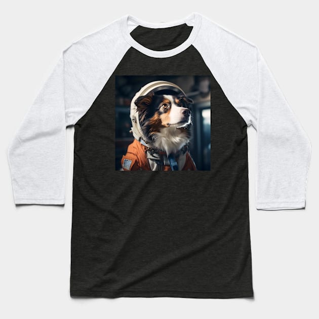 Astro Dog - Miniature American Shepherd Baseball T-Shirt by Merchgard